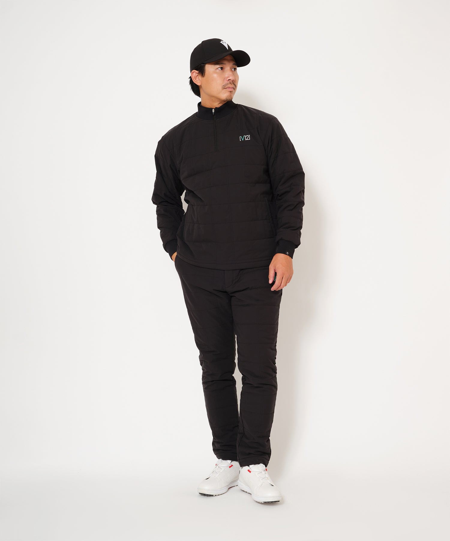 【V12コラボモデル】速暖 ヒートラブ キルティングハーフジップジャケット(メンズ)