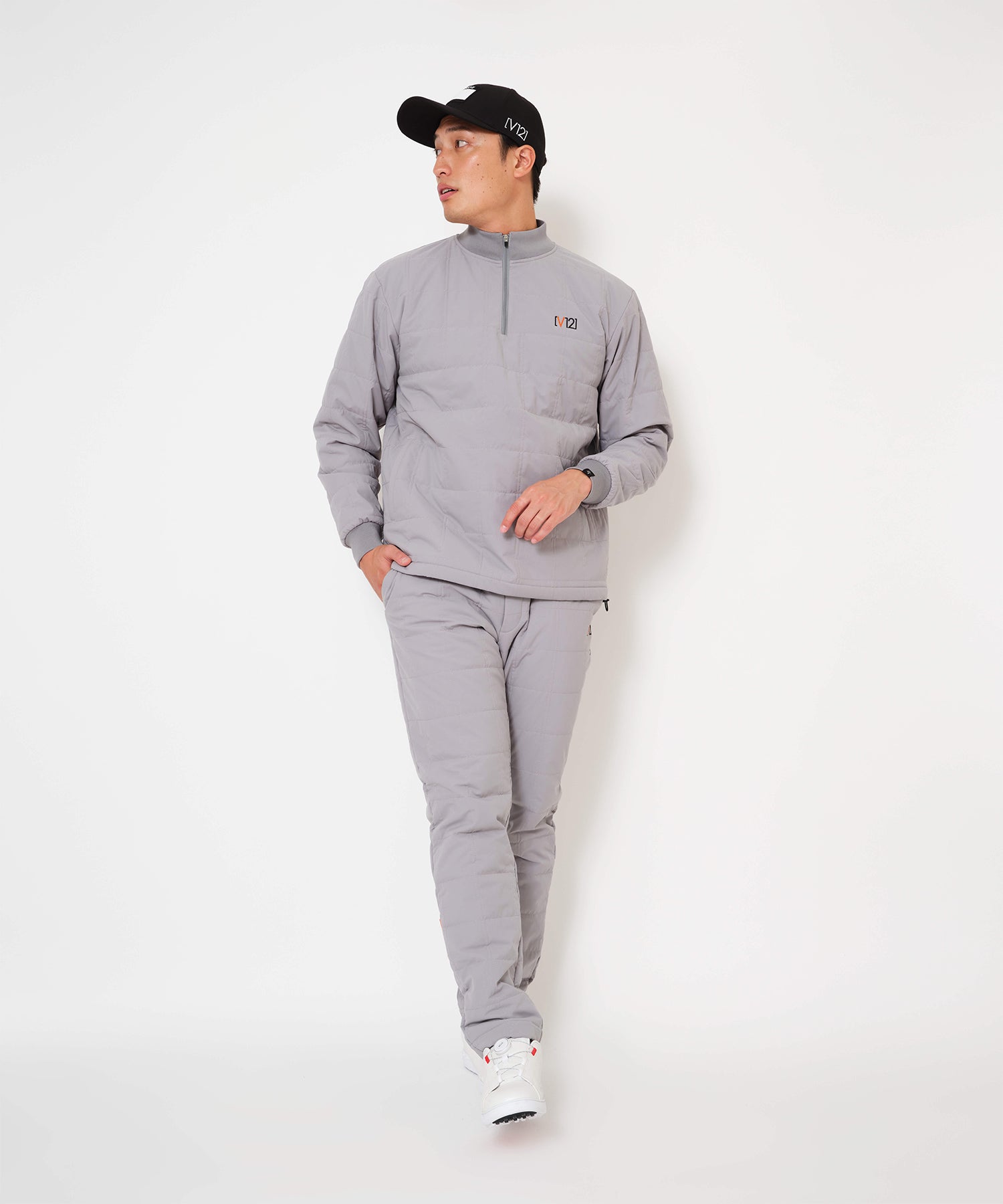 【V12コラボモデル】速暖 ヒートラブ キルティングハーフジップジャケット(メンズ)